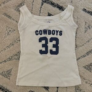 Brandy Melville White Cowboys 33 Tank Top